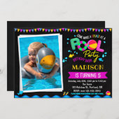 Schwimmbad-Geburtstagseinladung Pool-Party Einladu Einladung (Vorne/Hinten)