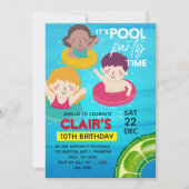 Schwimmbad Geburtstagseinladungen Schwimmbad Gefär Einladung (Vorderseite)
