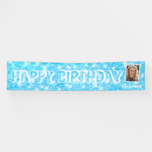 Schwimmbad Geburtstagsparty Pool Wasserrippeln Cus Banner