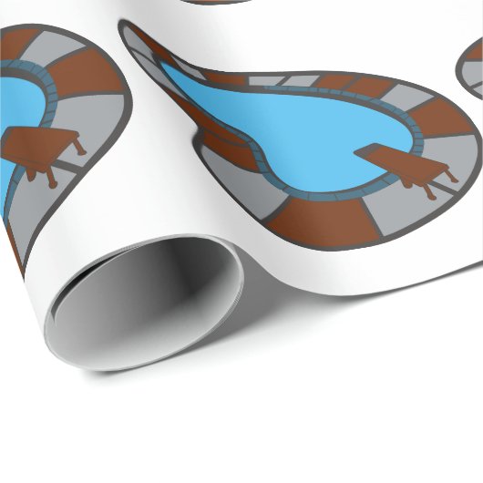 Schwimmbad Geschenkpapier (Rolleneckpunkt)