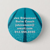 Schwimmbad Gesellschaft oder Schwimmbadlehrer nach Button (Vorderseite)