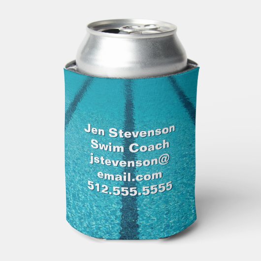 Schwimmbad Gesellschaft oder Schwimmbadlehrer nach Dosenkühler (Kanne Vorderseite)