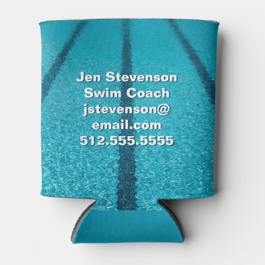 Schwimmbad Gesellschaft oder Schwimmbadlehrer nach Dosenkühler (Vorderseite)