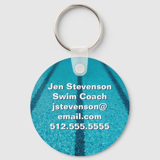 Schwimmbad Gesellschaft oder Schwimmbadlehrer nach Schlüsselanhänger (Rückseite)