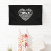 Schwimmbad Herzbus Schwimmer Geschenk schwimmen Lo Banner (Insitu)