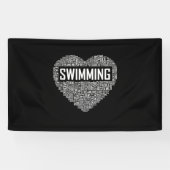 Schwimmbad Herzbus Schwimmer Geschenk schwimmen Lo Banner (Horizontal)