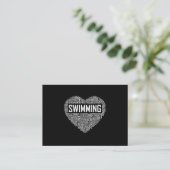 Schwimmbad Herzbus Schwimmer Geschenk schwimmen Lo Begleitkarte (Stehend Vorderseite)