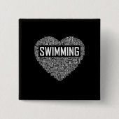 Schwimmbad Herzbus Schwimmer Geschenk schwimmen Lo Button (Vorderseite)