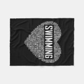Schwimmbad Herzbus Schwimmer Geschenk schwimmen Lo Fleecedecke (Vorderseite (Horizontal))