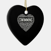 Schwimmbad Herzbus Schwimmer Geschenk schwimmen Lo Keramik Ornament (Rechts)