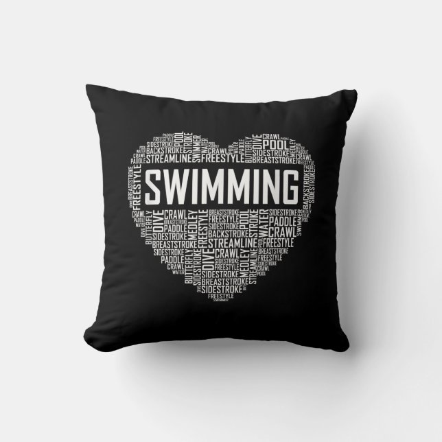 Schwimmbad Herzbus Schwimmer Geschenk schwimmen Lo Kissen (Vorderseite)