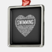 Schwimmbad Herzbus Schwimmer Geschenk schwimmen Lo Ornament Aus Metall (Links)