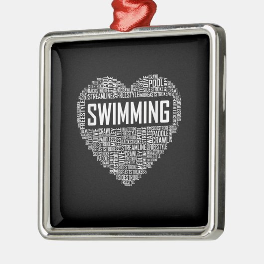 Schwimmbad Herzbus Schwimmer Geschenk schwimmen Lo Ornament Aus Metall (Links)