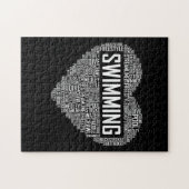 Schwimmbad Herzbus Schwimmer Geschenk schwimmen Lo Puzzle (Horizontal)