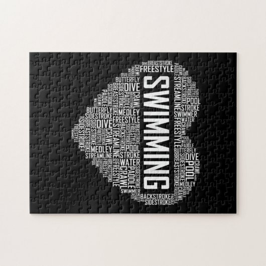 Schwimmbad Herzbus Schwimmer Geschenk schwimmen Lo Puzzle (Horizontal)