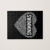 Schwimmbad Herzbus Schwimmer Geschenk schwimmen Lo Puzzle (Horizontal)