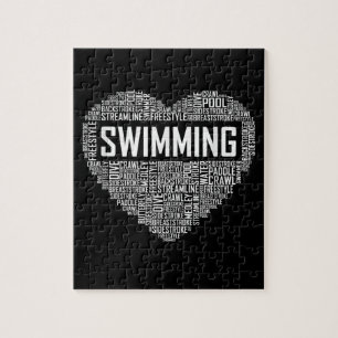 Schwimmbad Herzbus Schwimmer Geschenk schwimmen Lo Puzzle