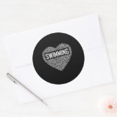 Schwimmbad Herzbus Schwimmer Geschenk schwimmen Lo Runder Aufkleber (Umschlag)