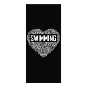 Schwimmbad Herzbus Schwimmer Geschenk schwimmen Lo Werbekarte