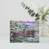 Schwimmbad Hippo ・ Party ・ Postkarte (Stehend Vorderseite)