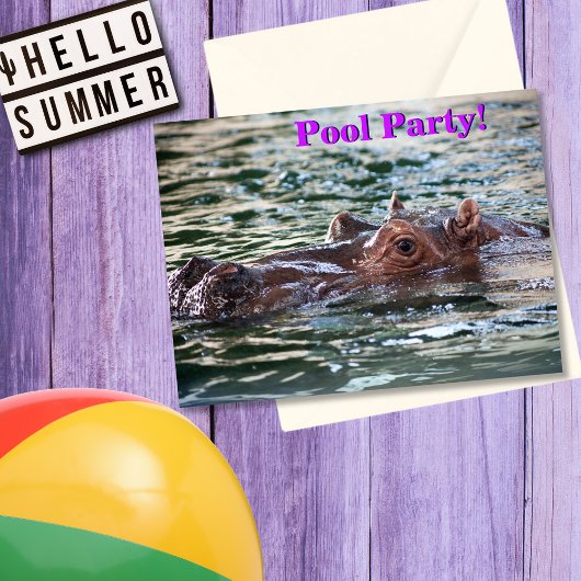 Schwimmbad Hippo ・ Party ・ Postkarte