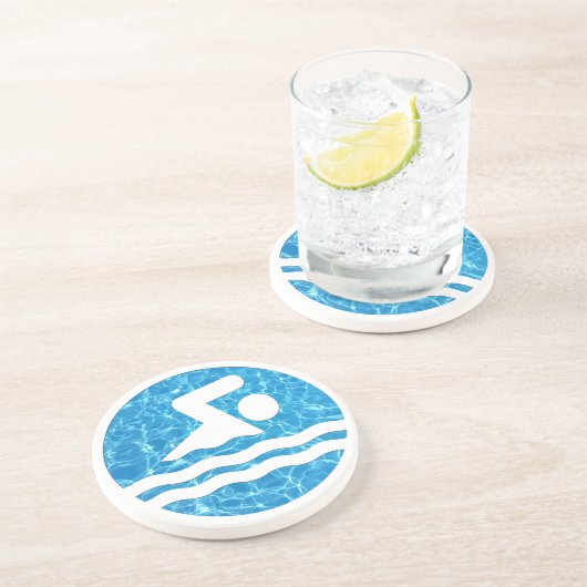 Schwimmbad Icon Pool Untersetzer für Schwimmer ode (Seite)