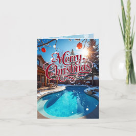 Schwimmbad im Winter Weihnachten