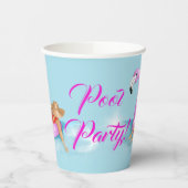 Schwimmbad in Hot Pink Flamingo Float Pappbecher (Links)