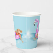 Schwimmbad in Hot Pink Flamingo Float Pappbecher (Rechts)