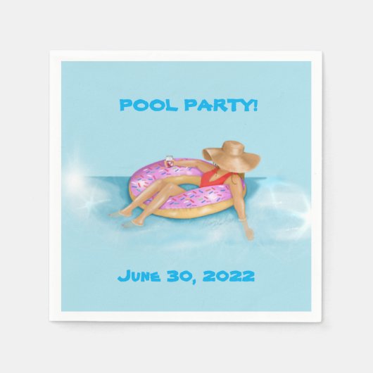 Schwimmbad in Sprinkle Donut Float Serviette (Vorderseite)