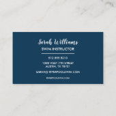 Schwimmbad Instruktor Blue Lanes Schwimmbahn Train Visitenkarte (Rückseite)