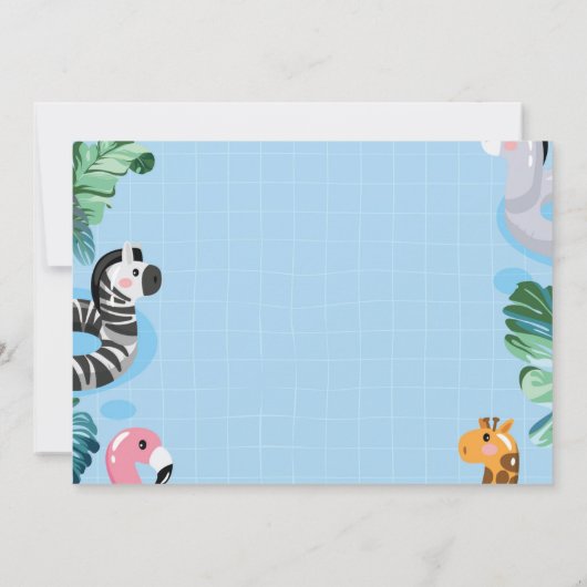 Schwimmbad Junge 1. Geburtstag Foto Einladung (Rückseite)