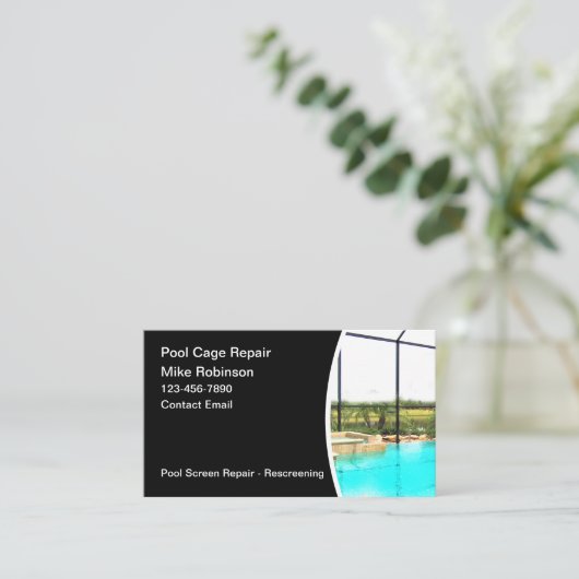 Schwimmbad-Käfig regenerieren Visitenkarte (Stehend Vorderseite)