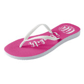 Schwimmbad Life Hot Pink Personalisiert Badesandalen (Schrägansicht)