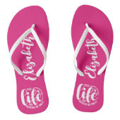 Schwimmbad Life Hot Pink Personalisiert Badesandalen (Fußbett)