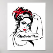 Schwimmbad Mama Rosie Das Riveter Button hoch Poster (Vorne)