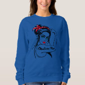 Schwimmbad Mama Rosie Das Riveter Button Sweatshirt (Vorderseite)