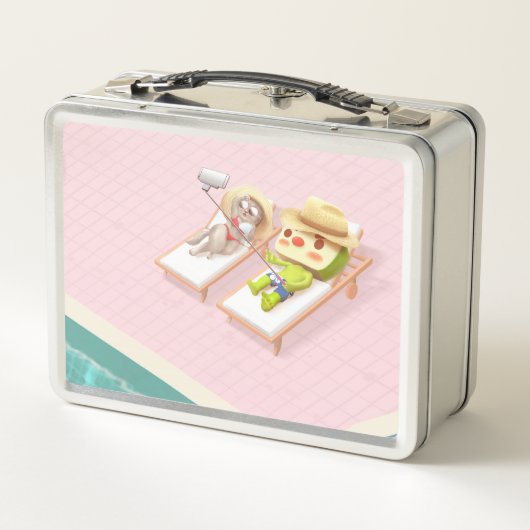 Schwimmbad Metall Brotdose (Rückseite)