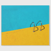 Schwimmbad mit Leiter aus nicht rostendem Stahl Geschenkpapier (Flach)