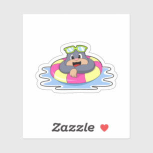 Schwimmbad mit Schwimmring.PNG Aufkleber