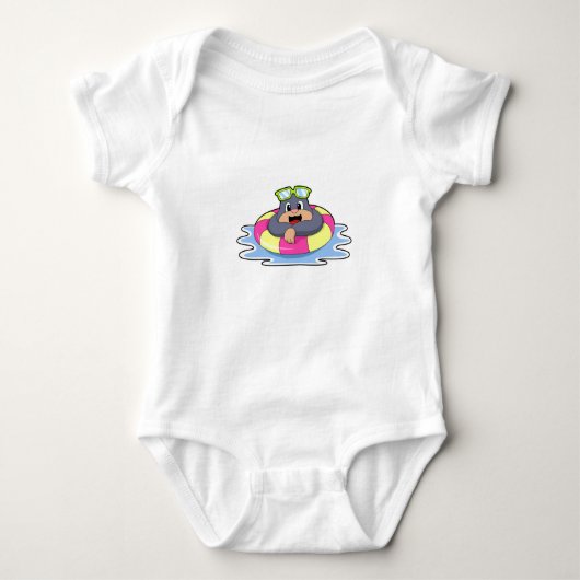 Schwimmbad mit Schwimmring.PNG Baby Strampler (Vorderseite)