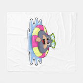 Schwimmbad mit Schwimmring.PNG Fleecedecke (Vorderseite (Horizontal))