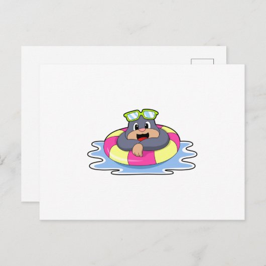 Schwimmbad mit Schwimmring.PNG Postkarte (Vorne/Hinten)