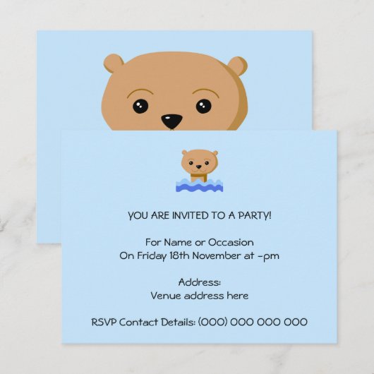 Schwimmbad Otter. Einladung (Vorne/Hinten)