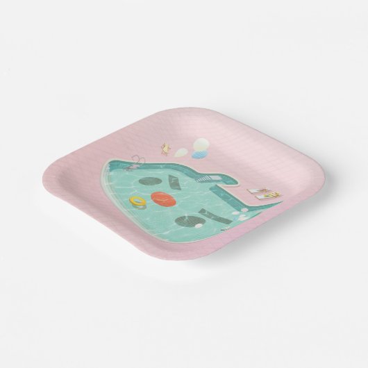 Schwimmbad Pappteller (Gewinkelt)