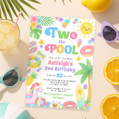 Schwimmbad Party 2. Geburtstag Einladung - Zwei de