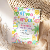 Schwimmbad Party 2. Geburtstag Einladung - Zwei de
