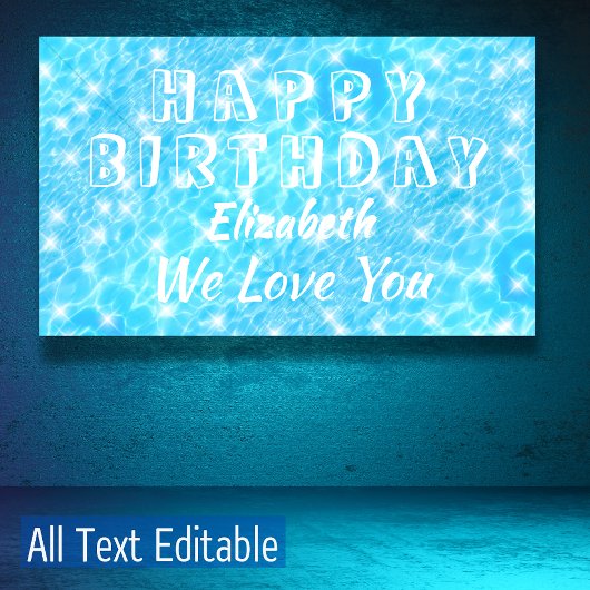 Schwimmbad Party Beach Party Wasser Wellen schick Banner