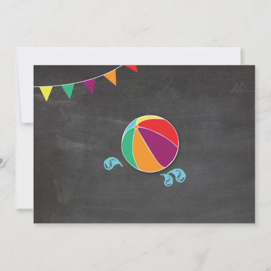 Schwimmbad Party Boys oder Mädchen Birthday Beach  Einladung (Rückseite)