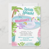 Schwimmbad Party Einicorn Einladung (Vorderseite)